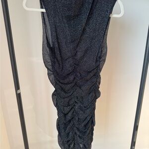 All Saints Metallic Black Dress